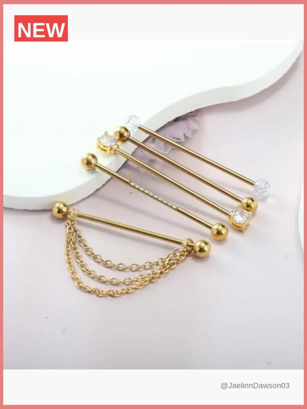 14G Industrial Barbell Earring Set 38mm Stainless Steel Piercing Bar 5 Pack
